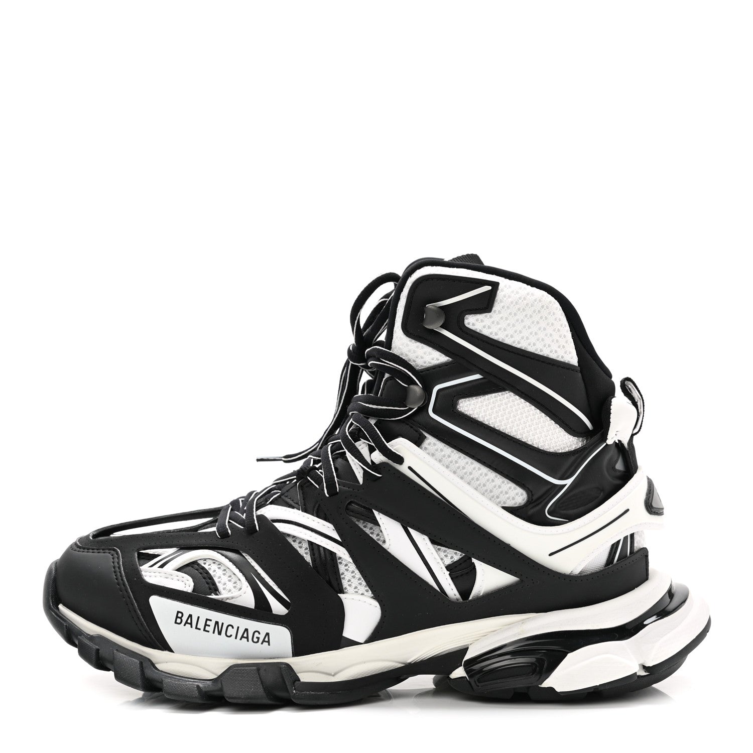 Balenciaga Mesh Nylon Mens Track Hike Sneakers 43 Black White 1 of 9