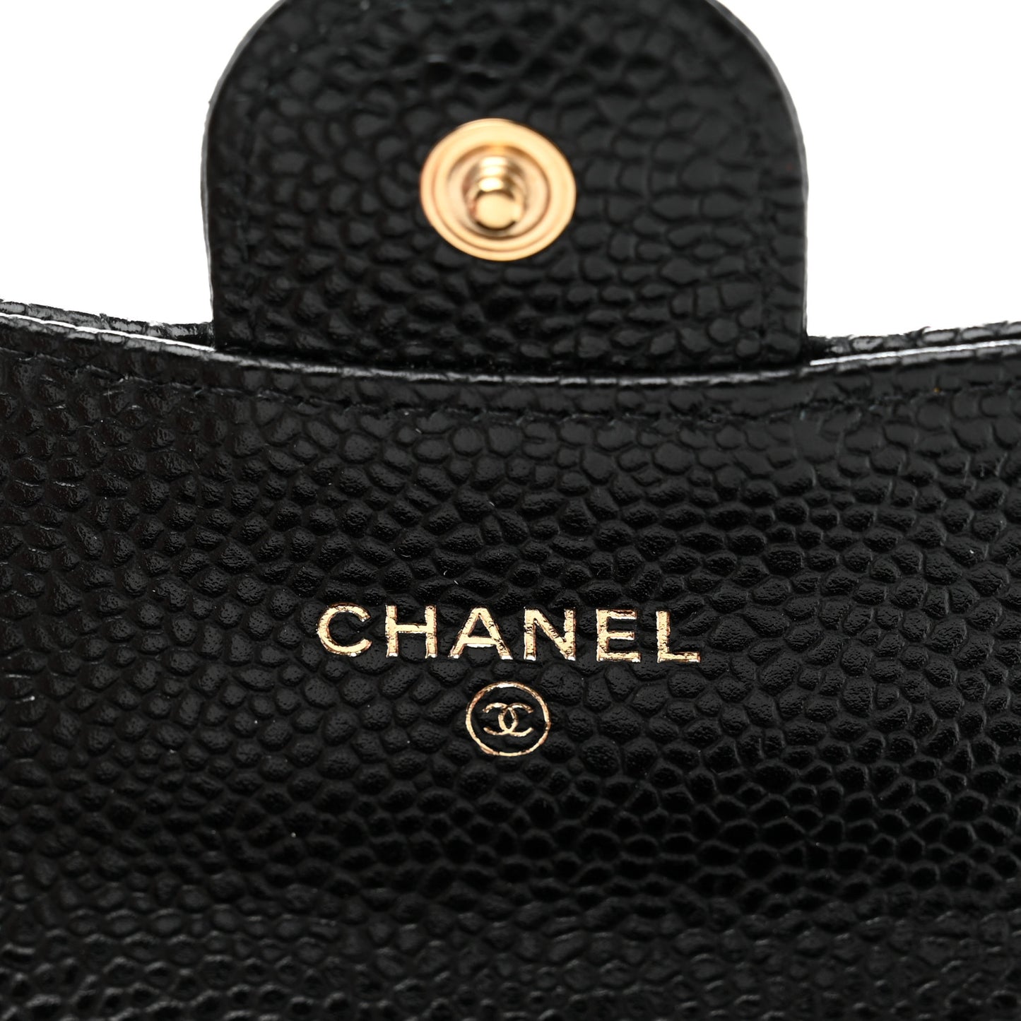 Caviar Quilted Flap Card Holder Black