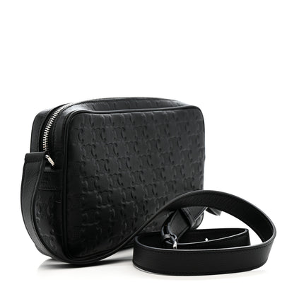 Celine Calfskin Triomphe Embossed Medium Messenger Bag Black 3 of 11