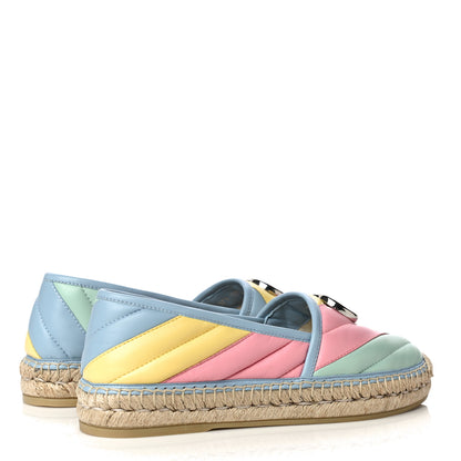 Gucci Nappa Matelasse Diagonal GG Marmont Espadrilles 37.5 Multicolor Pastel 4 of 15