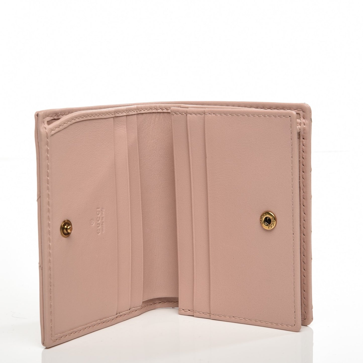 Calfskin Matelasse GG Marmont Card Case Perfect Pink