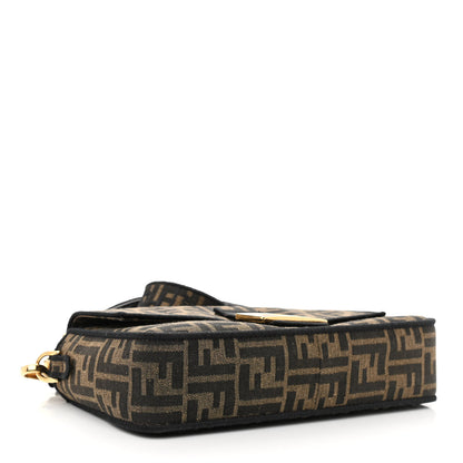 Fendi Fabric Jacquard FF 1974 Medium Baguette Tobacco Moro Black 4 of 10