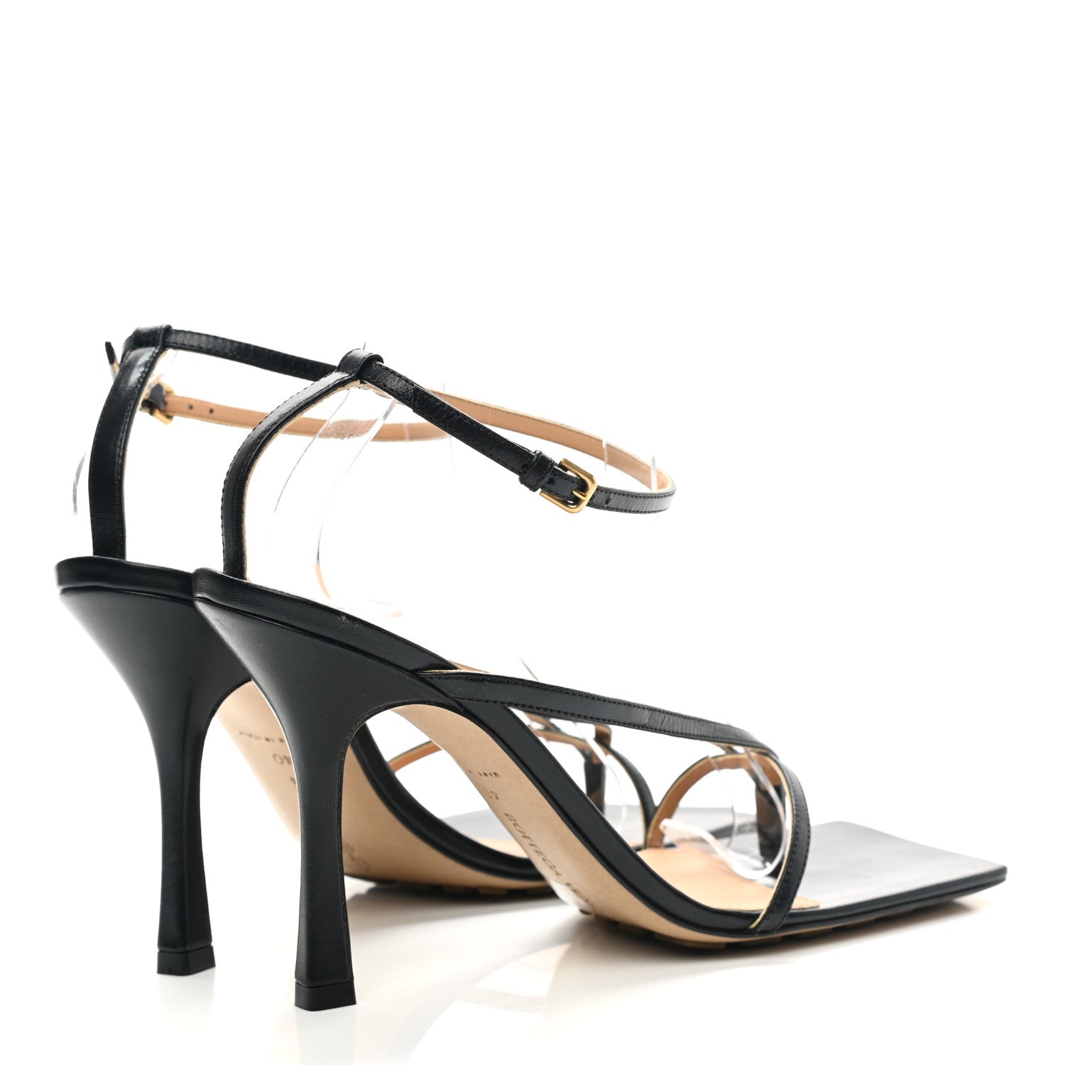 Bottega Veneta Lambskin Stretch Multi Strap 90mm Sandals 40 Black 4 of 8
