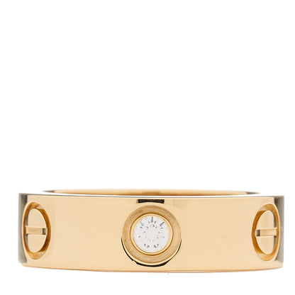 Cartier 18K Yellow Gold 3 Diamond 5.5mm LOVE Ring 50 5.25 1 of 5