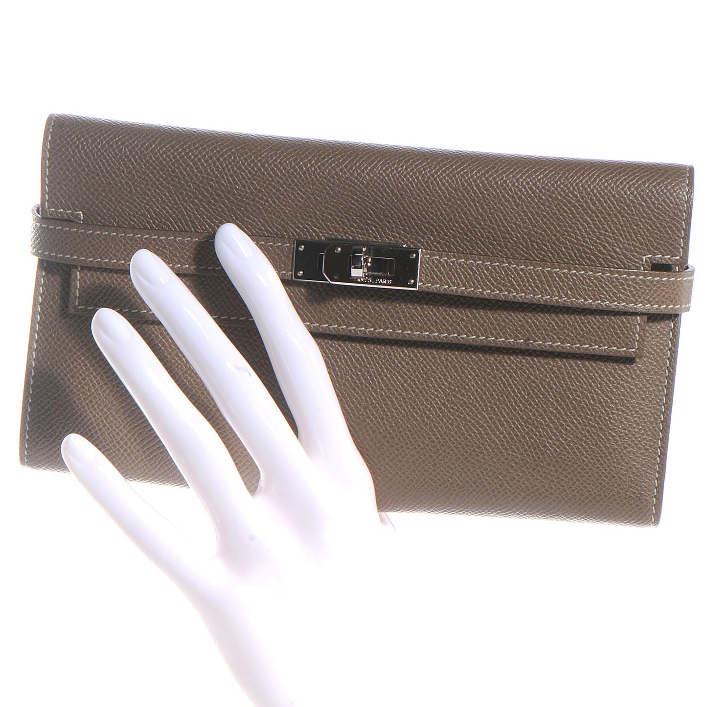 Epsom Kelly Longue Wallet Etoupe