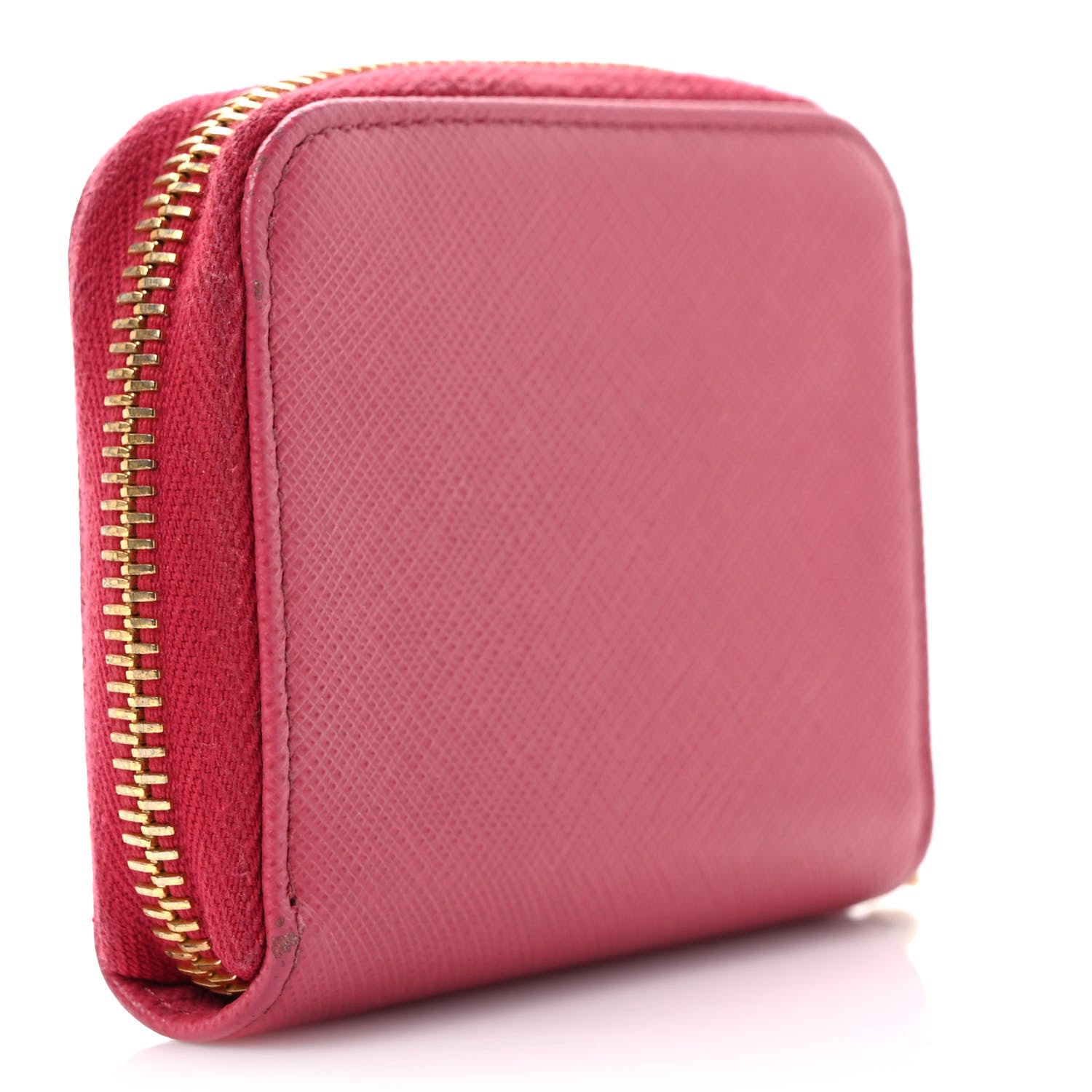 Prada Saffiano Metal Zip Coin Purse Peonia 3 of 7