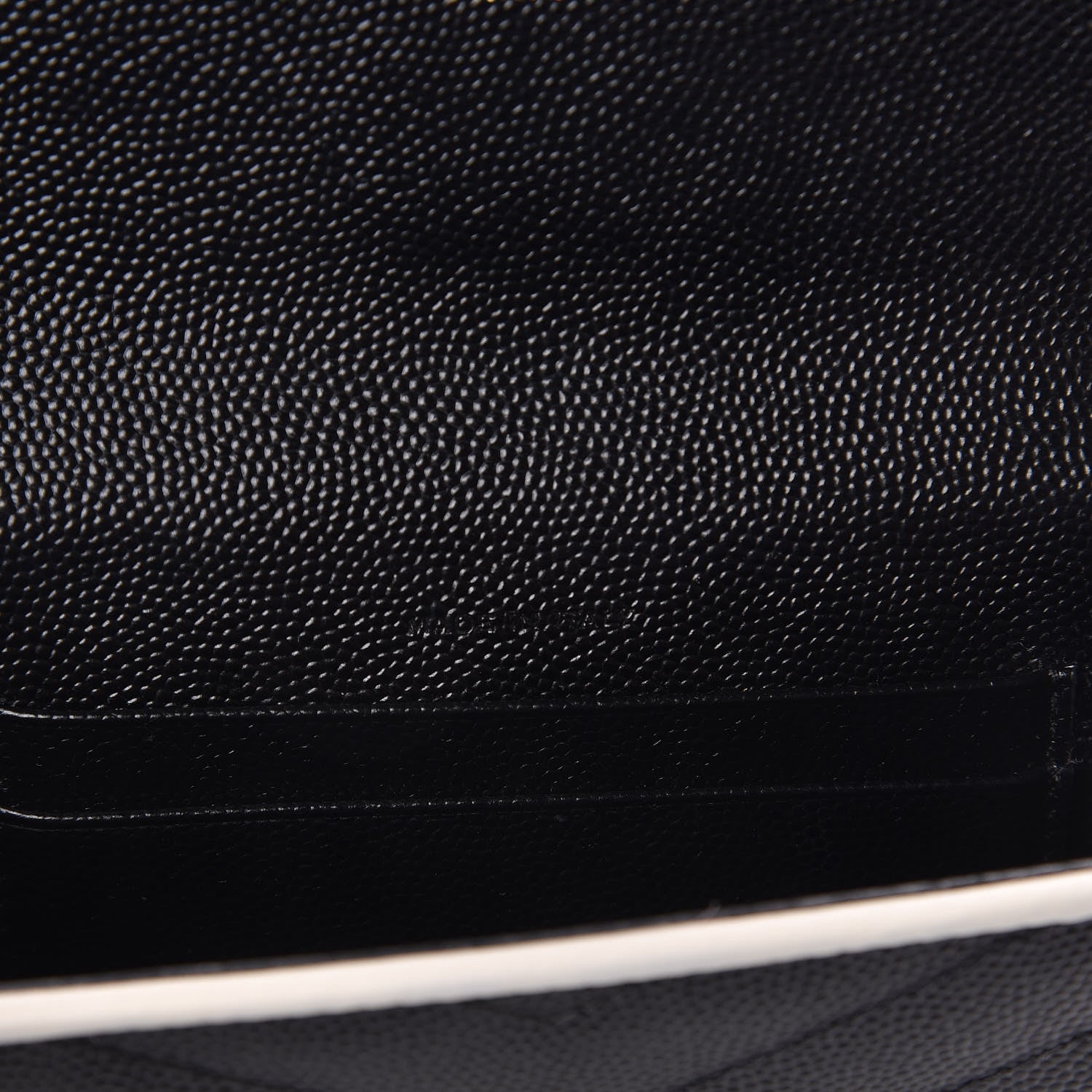 Saint Laurent Grain De Poudre Matelasse Chevron Small Monogram Envelope Wallet Black Dove White 7 of 7