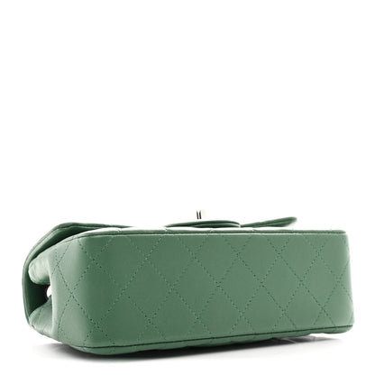 Chanel Lambskin Quilted Mini Rectangular Flap Dark Green 4 of 10