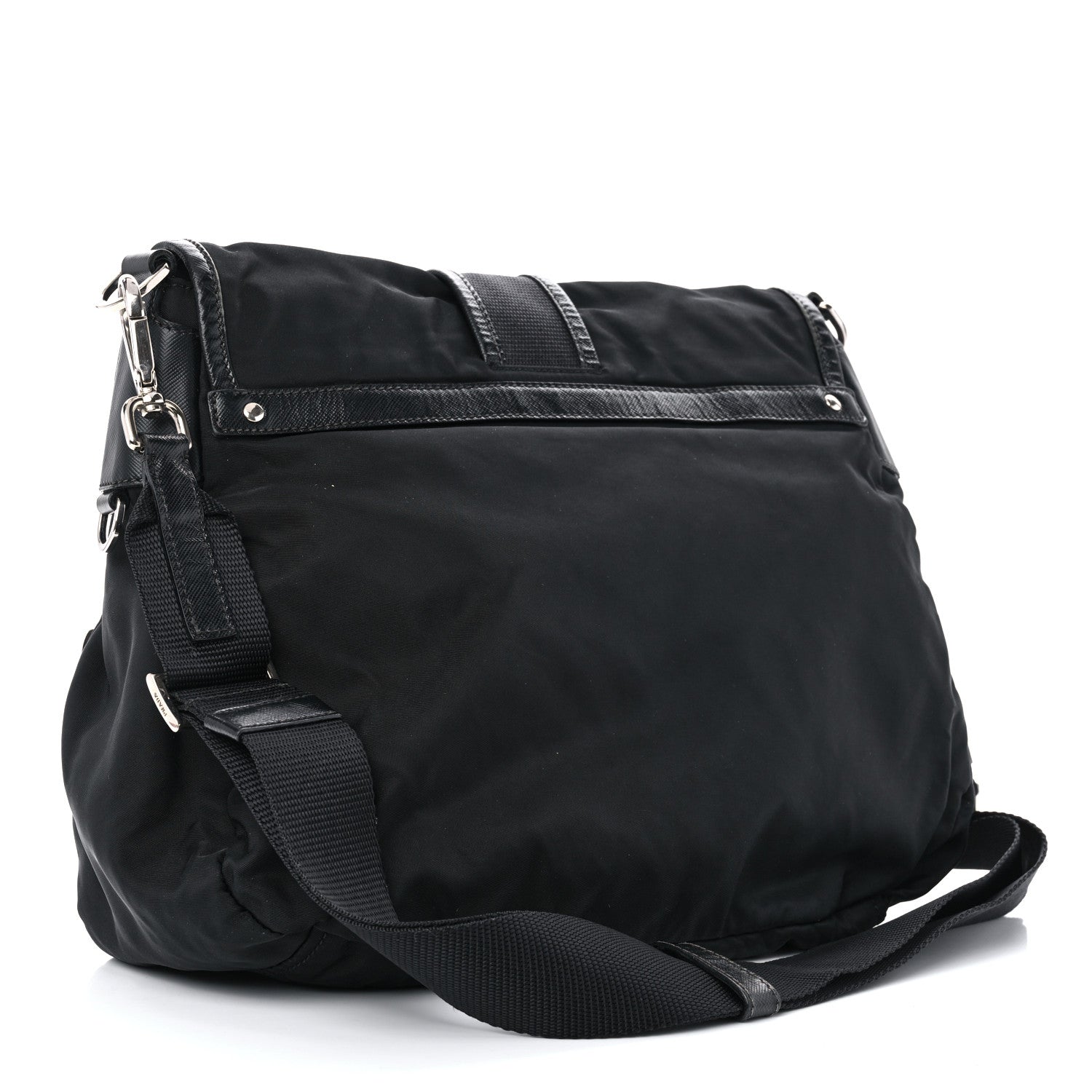 Prada Nylon Saffiano Vela Messenger Bag Black 2 of 10