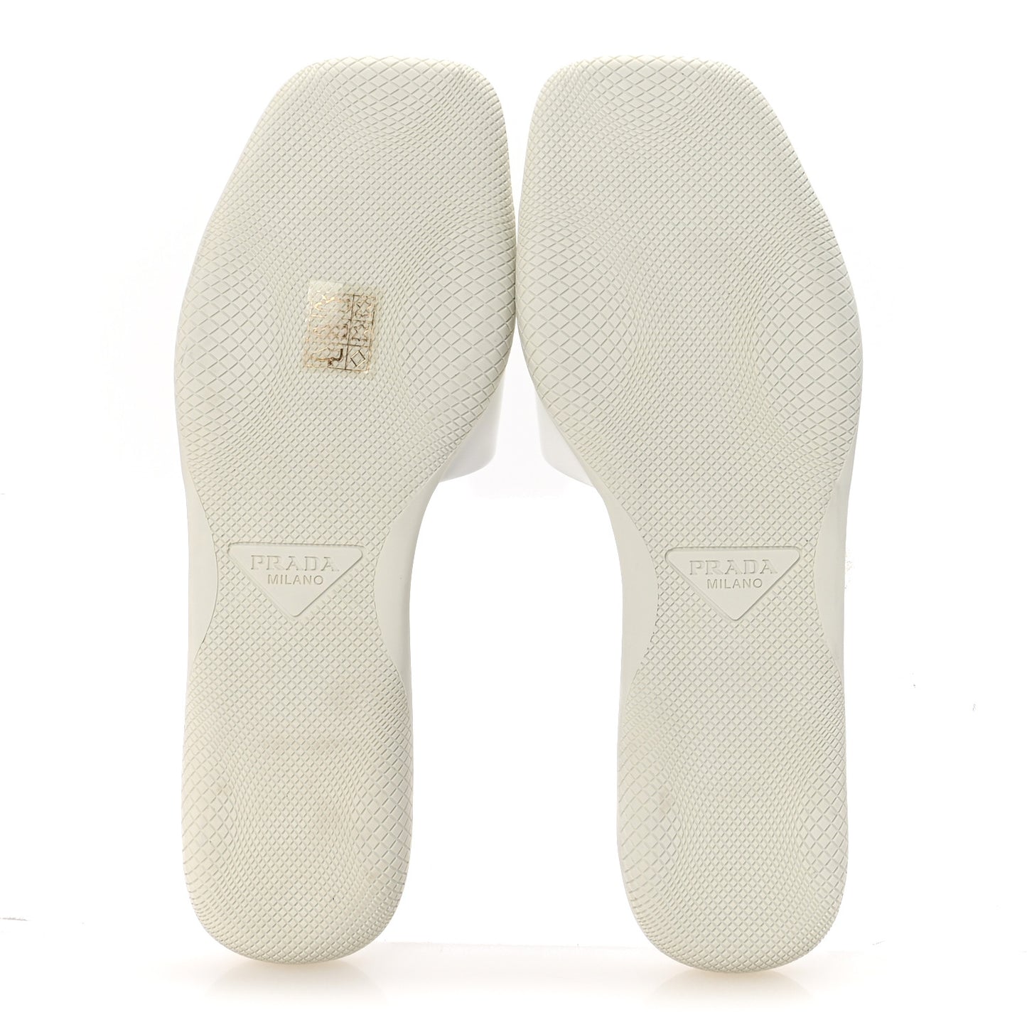 Spazzolato Triangle Logo Slide Flat Sandals 39 White