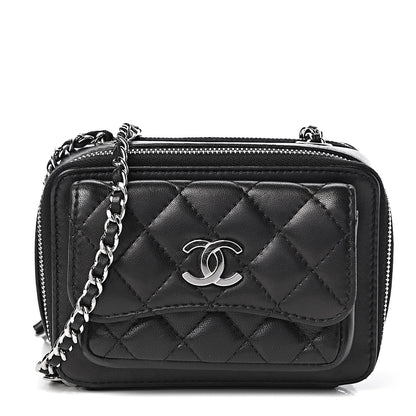Chanel Lambskin Quilted Small Pocket Box Camera Case Black 1 of 12