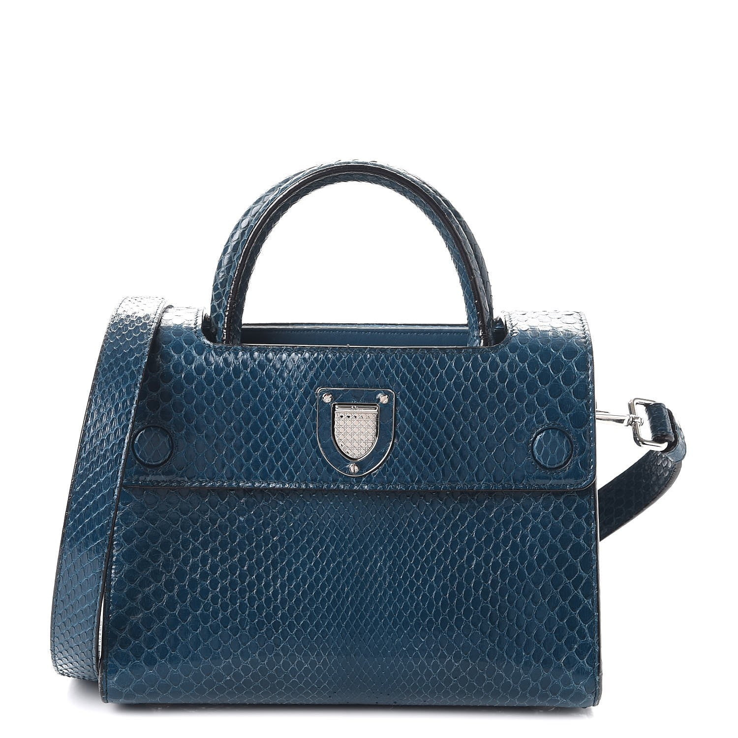 Christian Dior Python Mini Diorever Flap Blue 1 of 16