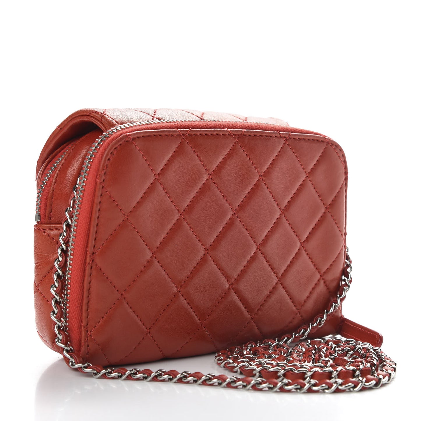 Lambskin Quilted New Mini Flap Red