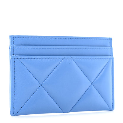 Chanel Lambskin Quilted Chanel 19 Card Holder Blue 3 of 9