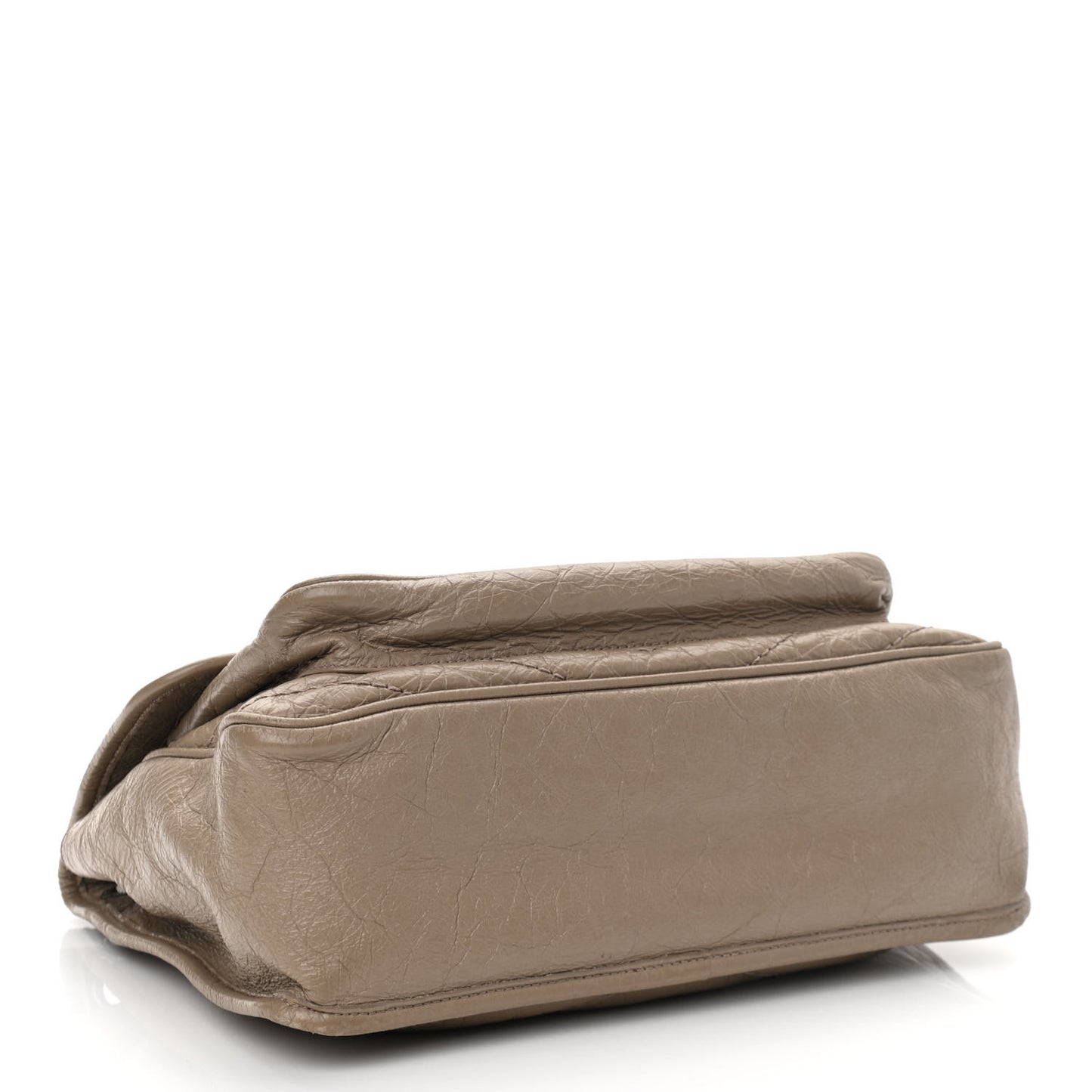 Crinkled Calfskin Matelasse Monogram Medium Niki Chain Satchel Light Taupe