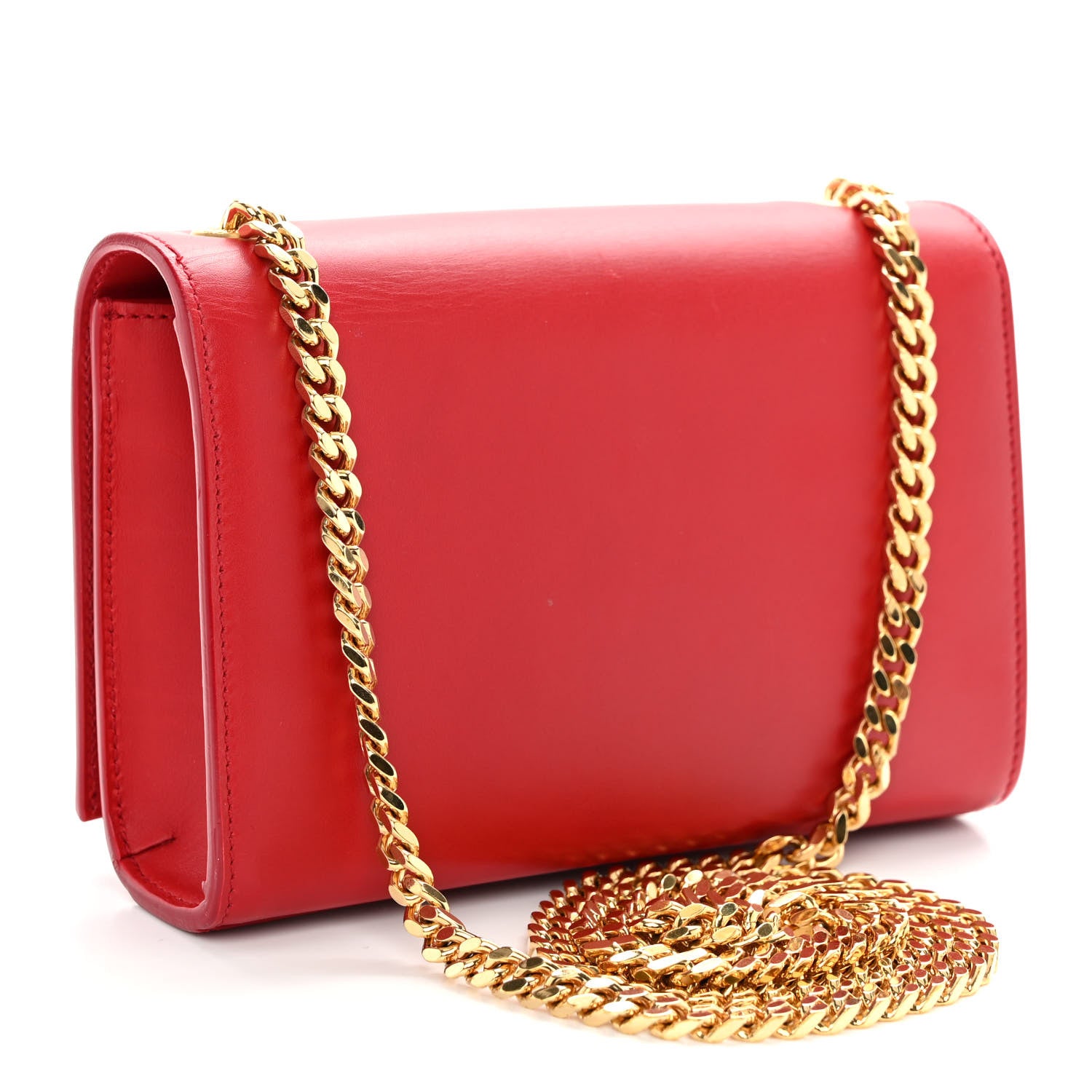 Saint Laurent Calfskin Small Classic Monogram Kate Tassel Satchel Red 3 of 9