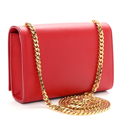 Saint Laurent Calfskin Small Classic Monogram Kate Tassel Satchel Red 3 of 9