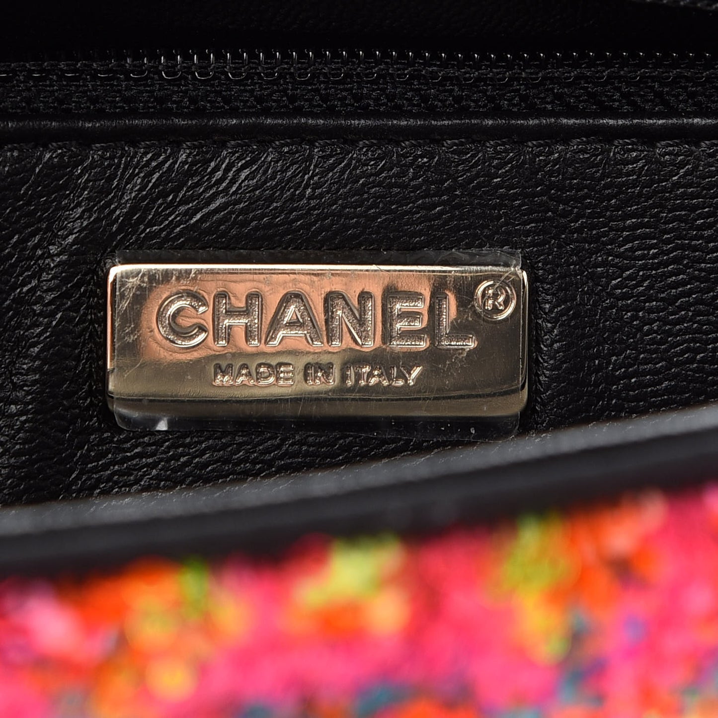 Sequin Logo Single Flap Orange Turquoise Pink