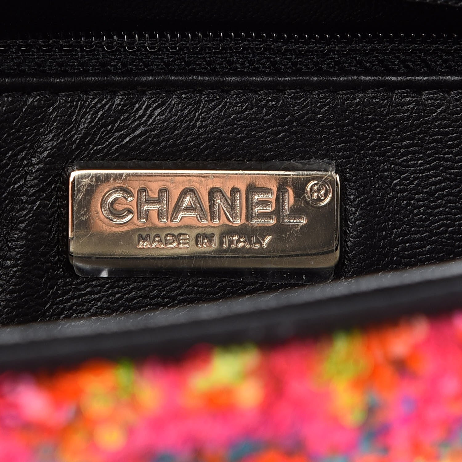 Chanel Sequin Logo Single Flap Orange Turquoise Pink 5 of 8