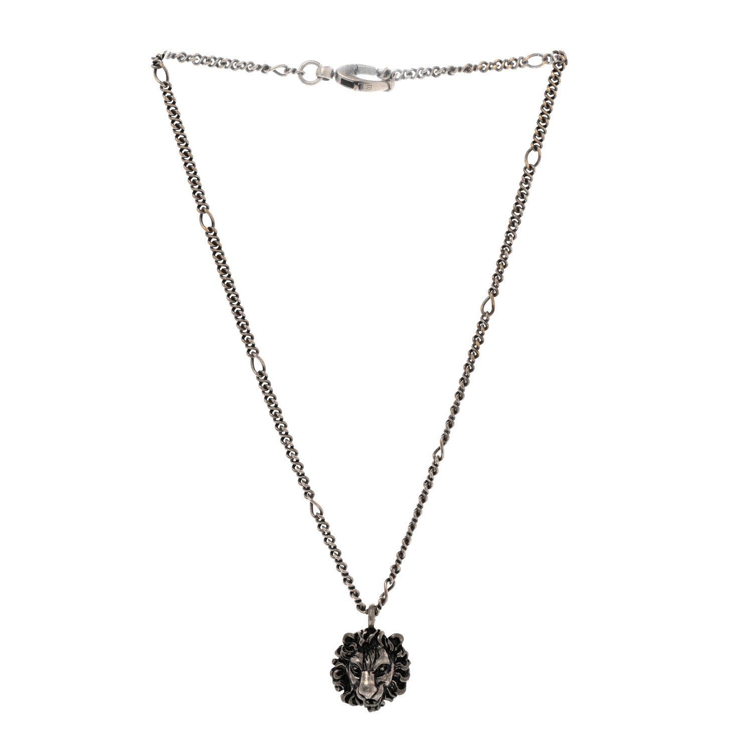 Gucci Metal Lion Head Necklace Silver 3 of 6