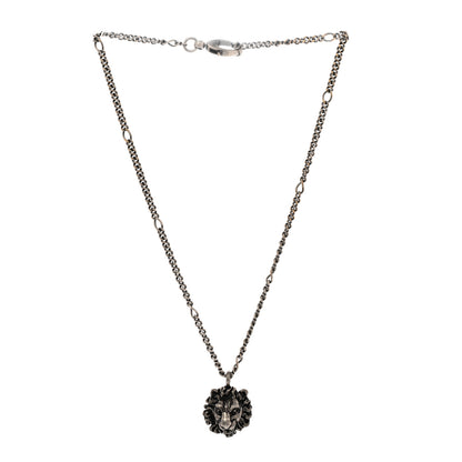 Gucci Metal Lion Head Necklace Silver 3 of 6