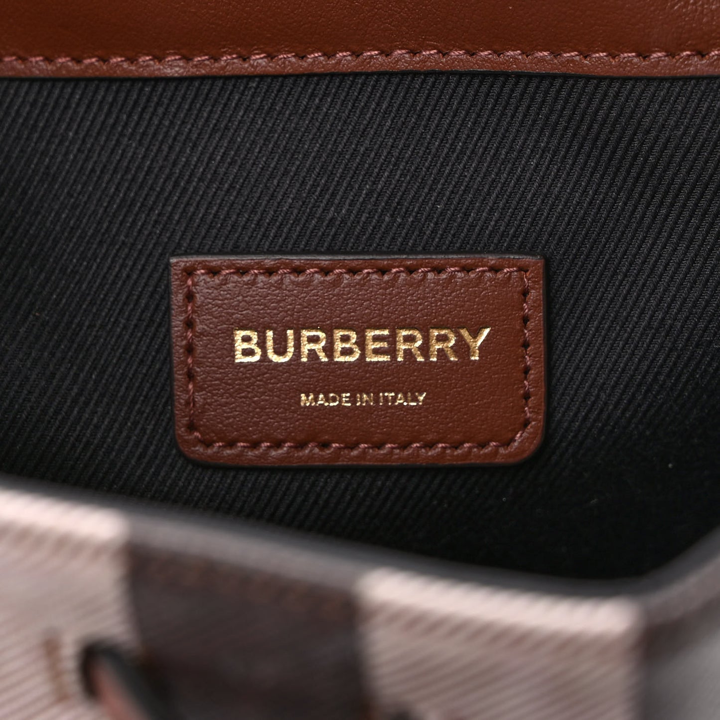 House Check Canvas Calfskin Micro Backpack Dark Birch Brown