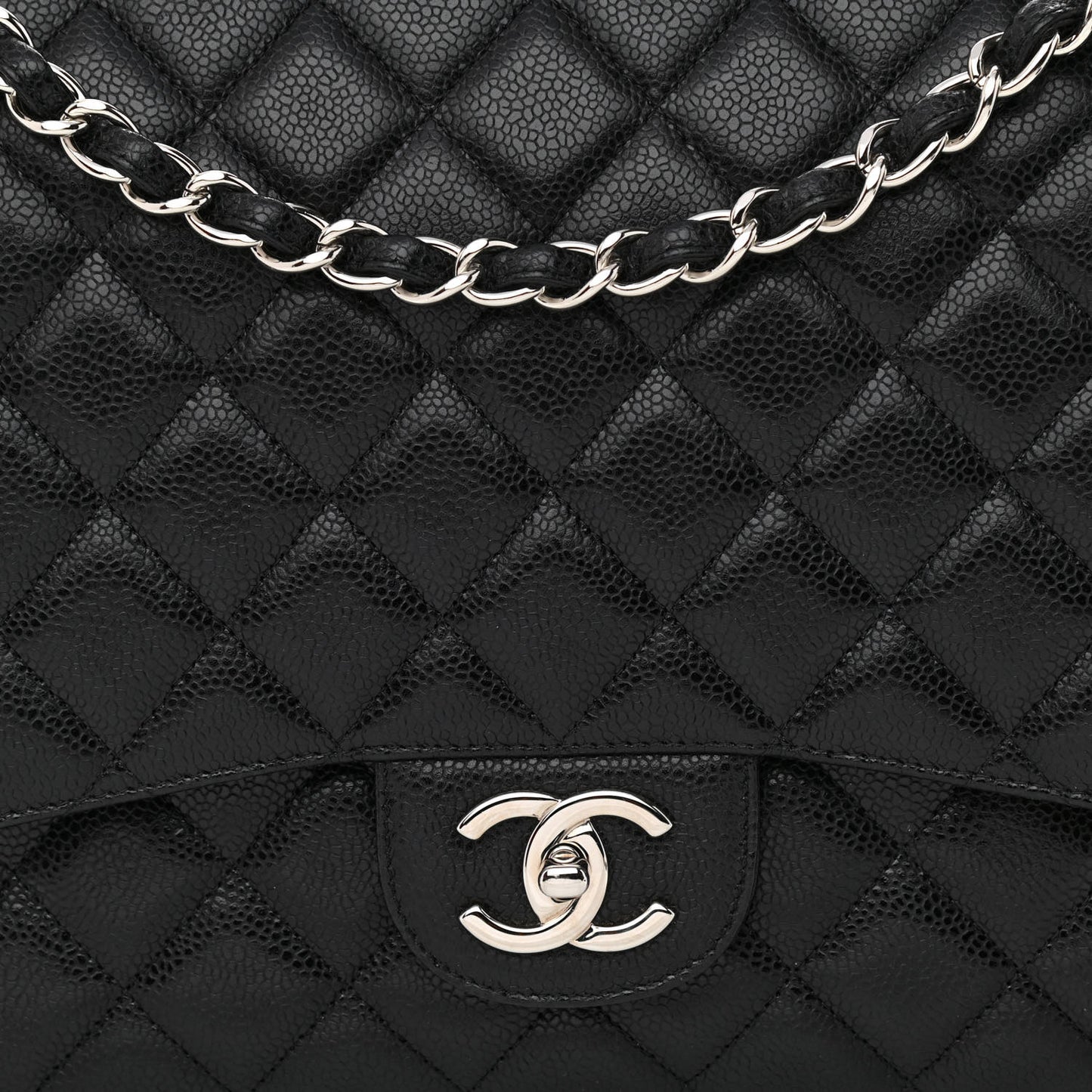 Caviar Quilted Maxi Double Flap Black
