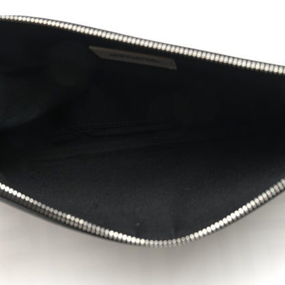 Fendi X MARC JACOBS Vitello King Logo Print Large Flat Pouch Black White 5 of 6