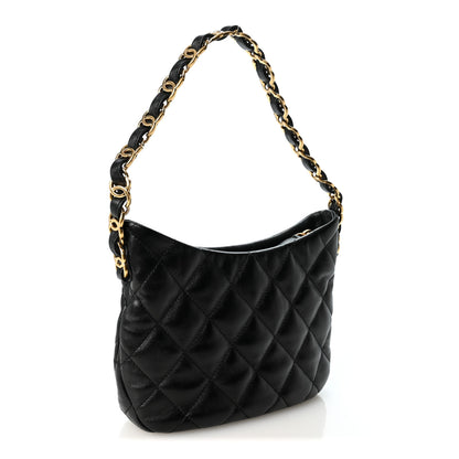 Chanel Lambskin Quilted CC Links Hobo Black 3 of 10