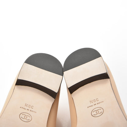Chanel Lambskin Cap Toe Ballerina Flats 39.5 Beige Black 10 of 11