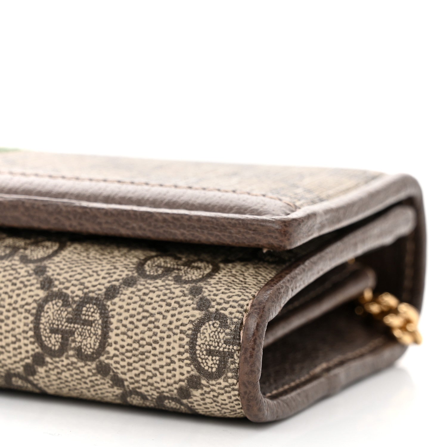 Gucci GG Supreme Monogram Web Ophidia Wallet On Chain Brown 10 of 11