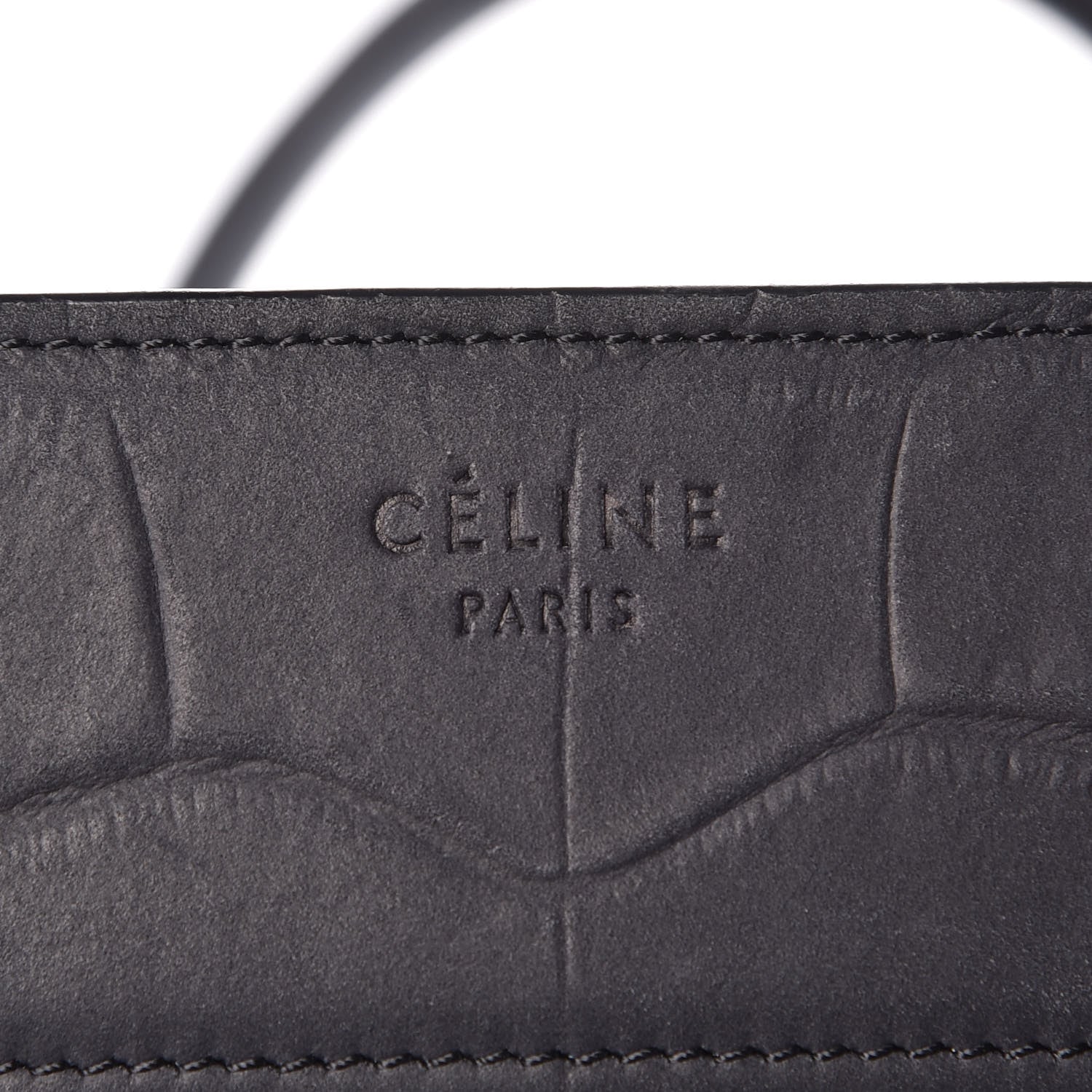 Celine Crocodile Embossed Calfskin Medium Phantom Luggage Navy Blue 6 of 7