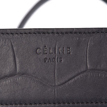 Celine Crocodile Embossed Calfskin Medium Phantom Luggage Navy Blue 6 of 7