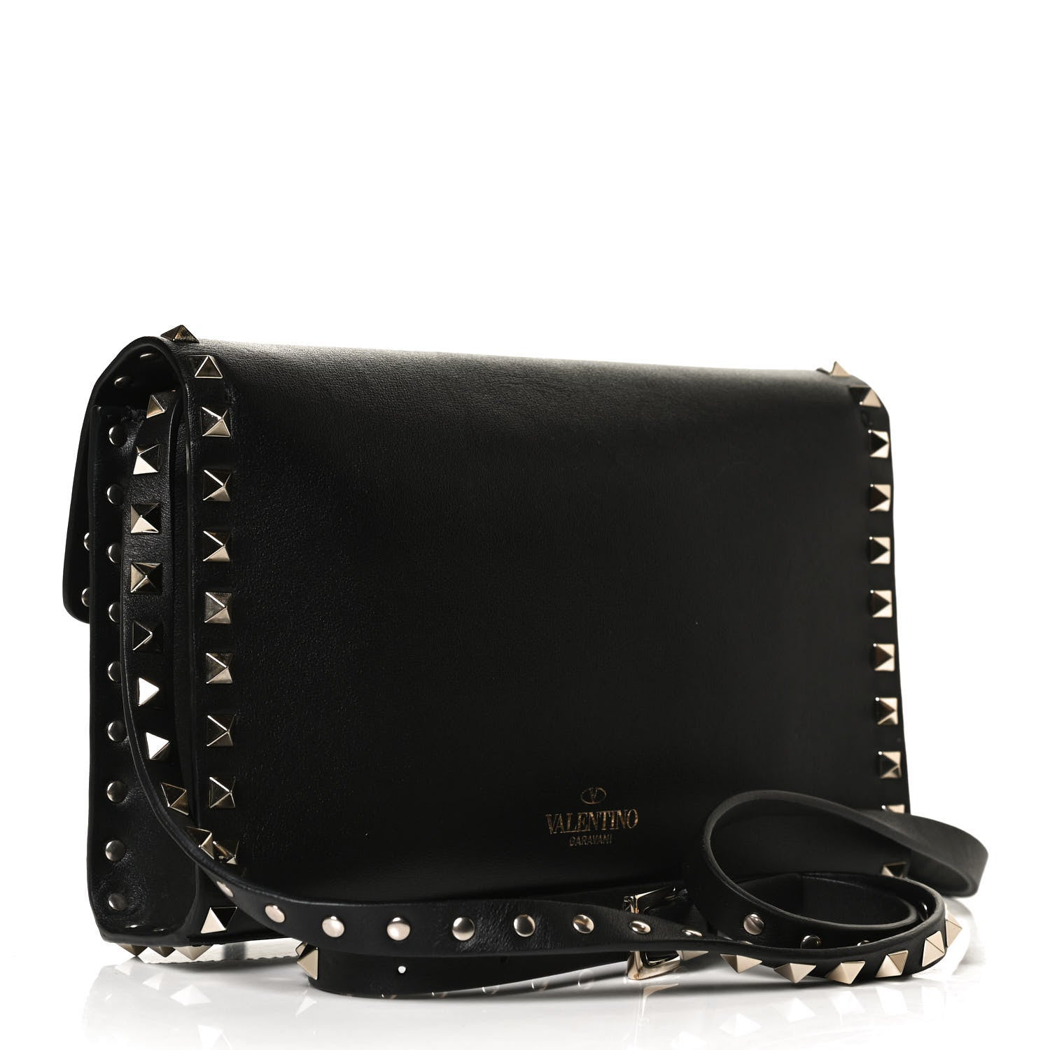 Valentino Garavani Vitello Medium Rockstud Flip Lock Crossbody Bag Black 3 of 13