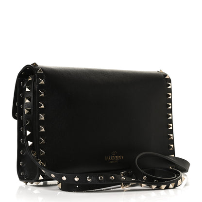 Valentino Garavani Vitello Medium Rockstud Flip Lock Crossbody Bag Black 3 of 13