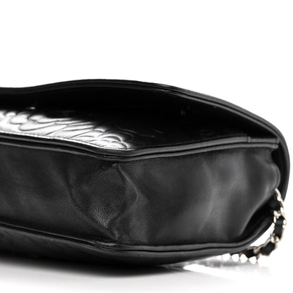 Chanel Lambskin Camellia Embossed Wallet With Chain WOC Black 8 of 12