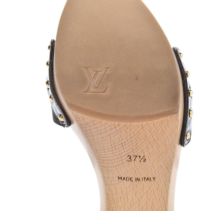 Louis Vuitton Monogram Idylle Patent Bow Mules 37.5 Fusain 7 of 14
