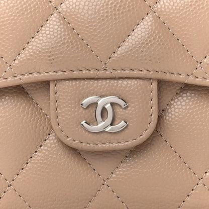 Chanel Caviar Quilted Compact Flap Wallet Beige 10 of 14
