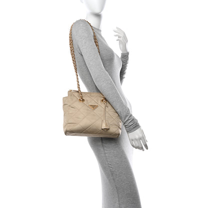 Prada Re-Nylon Stitched Re-Edition 1995 Chaine Small Tote Bag Desert Beige 2 of 11