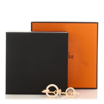 Hermes 18K Rose Gold Diamond Filet d'Or Double Ring 55 7.25 5 of 5