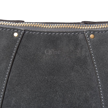 Chloe Calfskin Suede Small Hayley Hobo Silver Blue 11 of 15