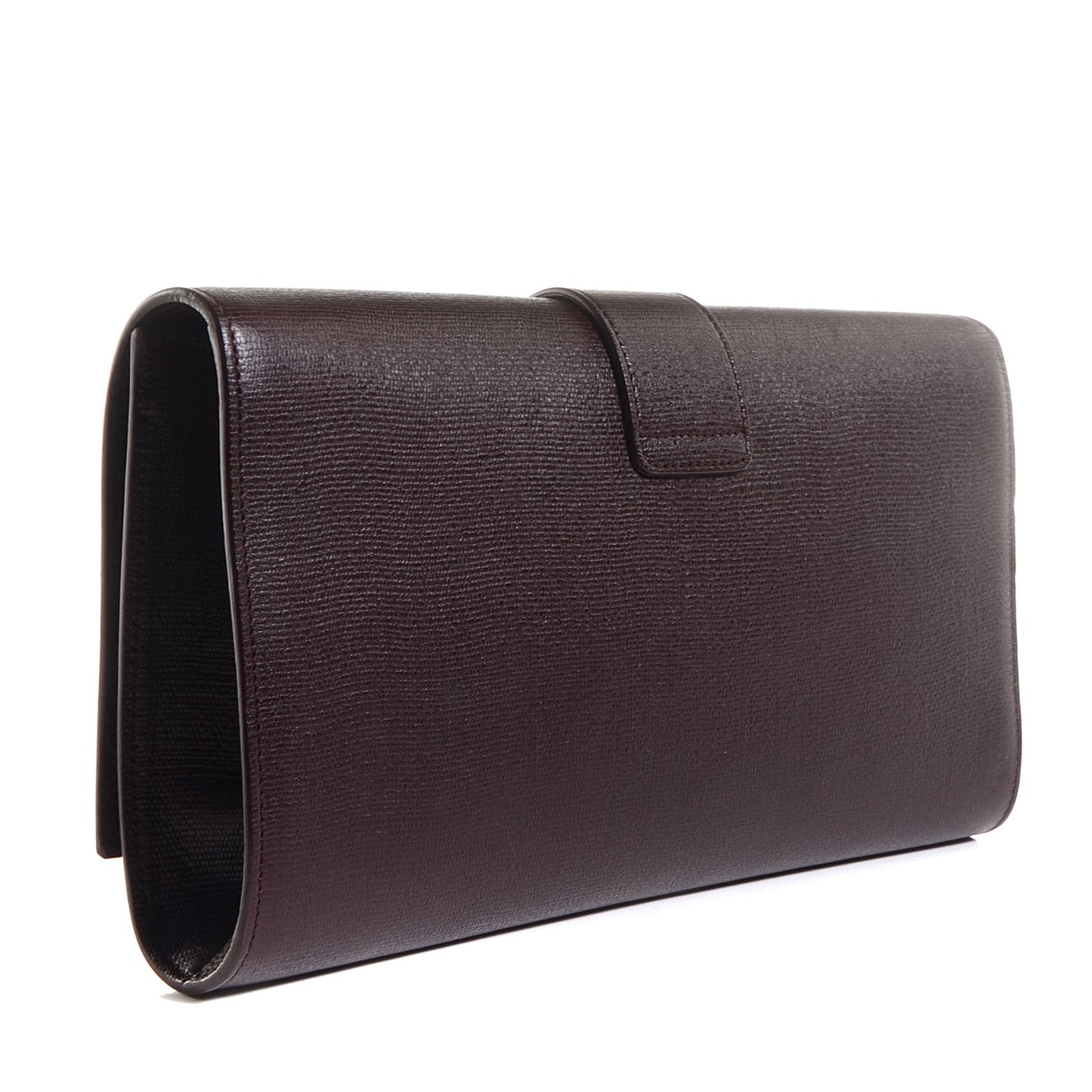 Textured Leather ChYc Clutch Burgundy