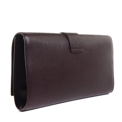 Saint Laurent Textured Leather ChYc Clutch Burgundy 3 of 7