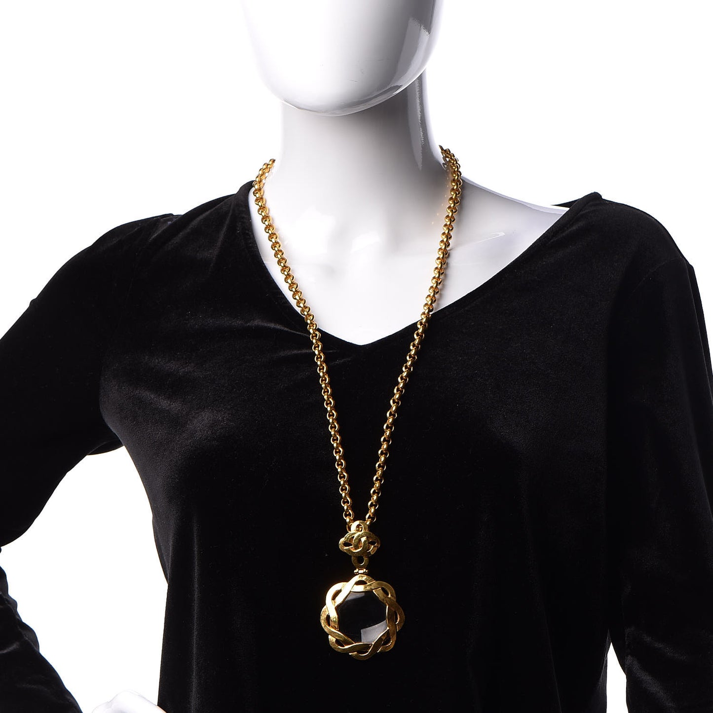 Loupe Magnifying Glass Necklace Gold