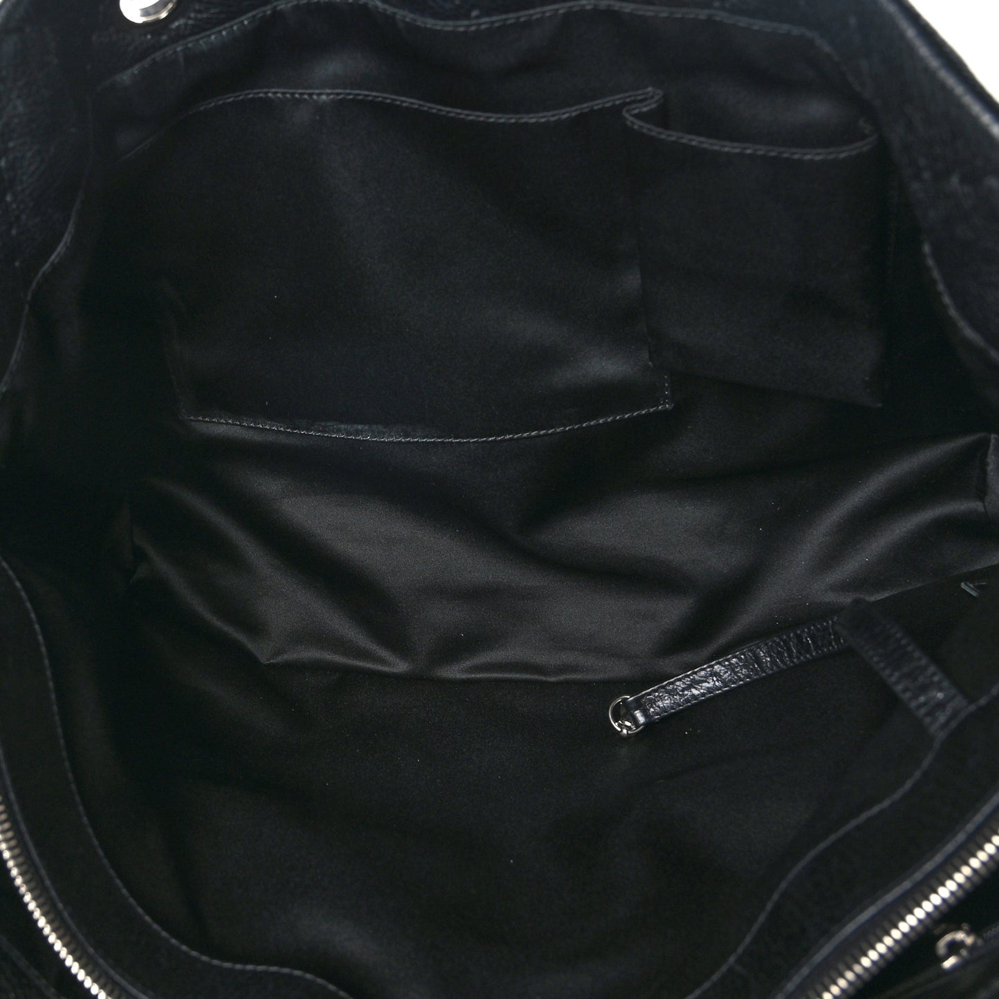 Glazed Calfskin Large On The Road Tote Black