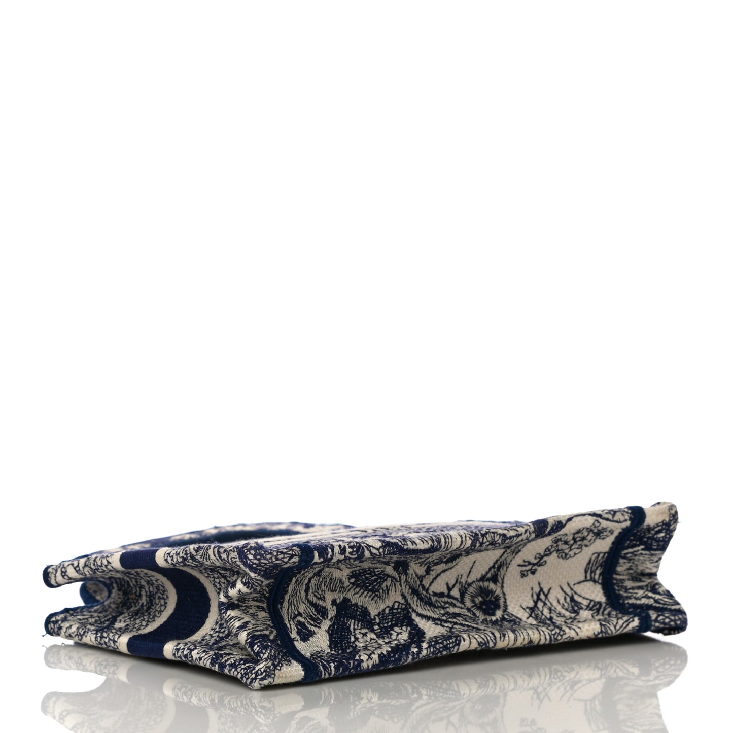 Canvas Embroidered Mini Toile De Jouy Book Tote Blue
