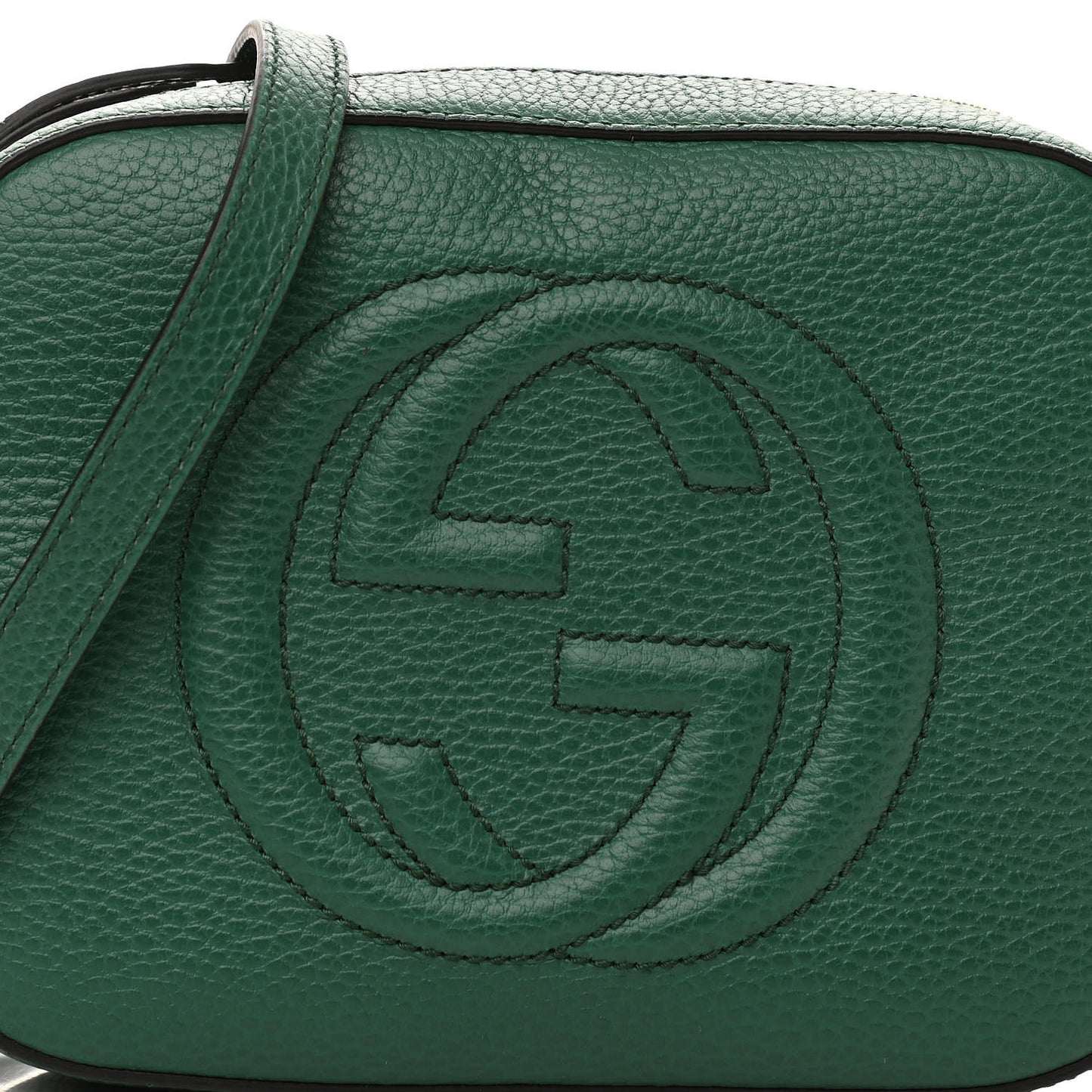 Pebbled Calfskin Small Soho Disco Bag Emerald Green