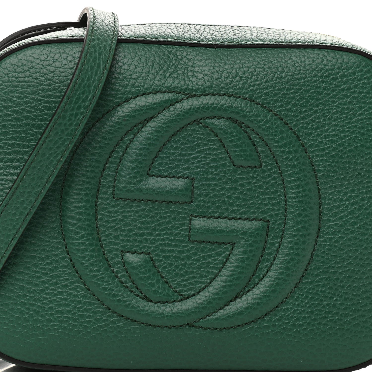 Gucci Pebbled Calfskin Small Soho Disco Bag Emerald Green 8 of 10
