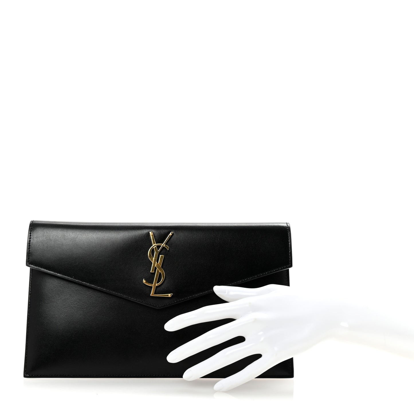 Smooth Shiny Calfskin Monogram Uptown Pouch Black