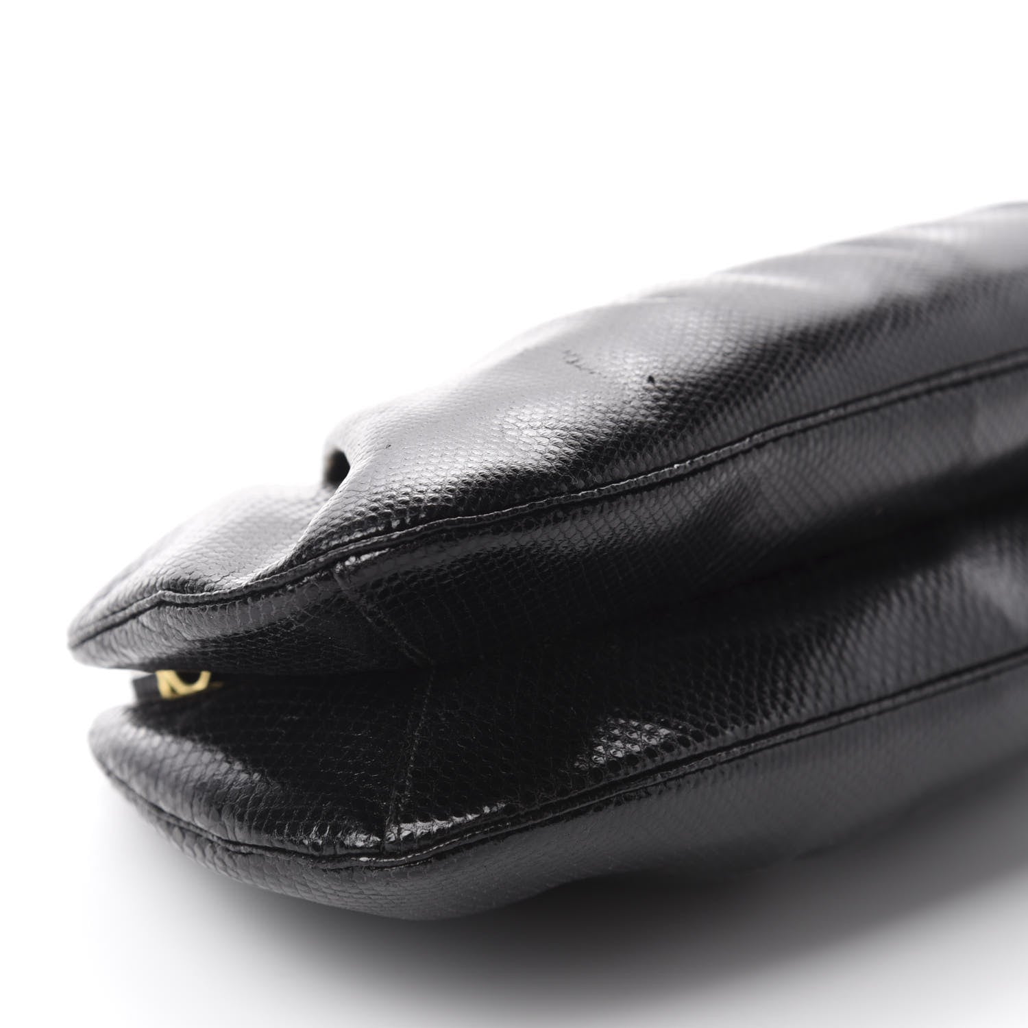 Judith Leiber Snakeskin Pleated Crystal Evening Bag Black 7 of 10
